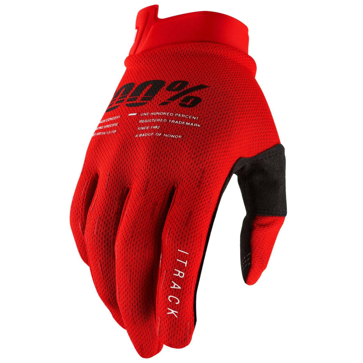 100% iTrack Protective Gloves - Red