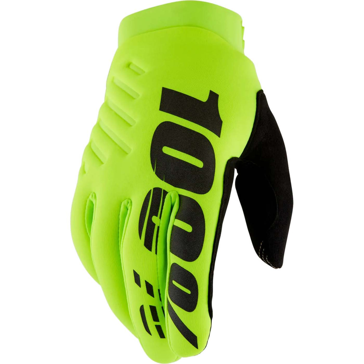 100% Brisker Youth Protective Gloves - Fluo Yellow/Black