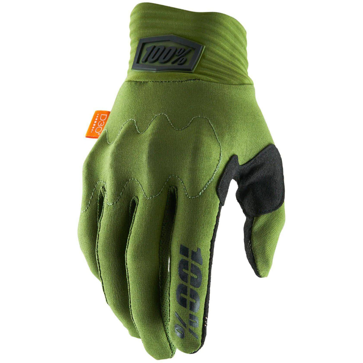 100% Cognito D30 Protective Gloves - Army Green/Black