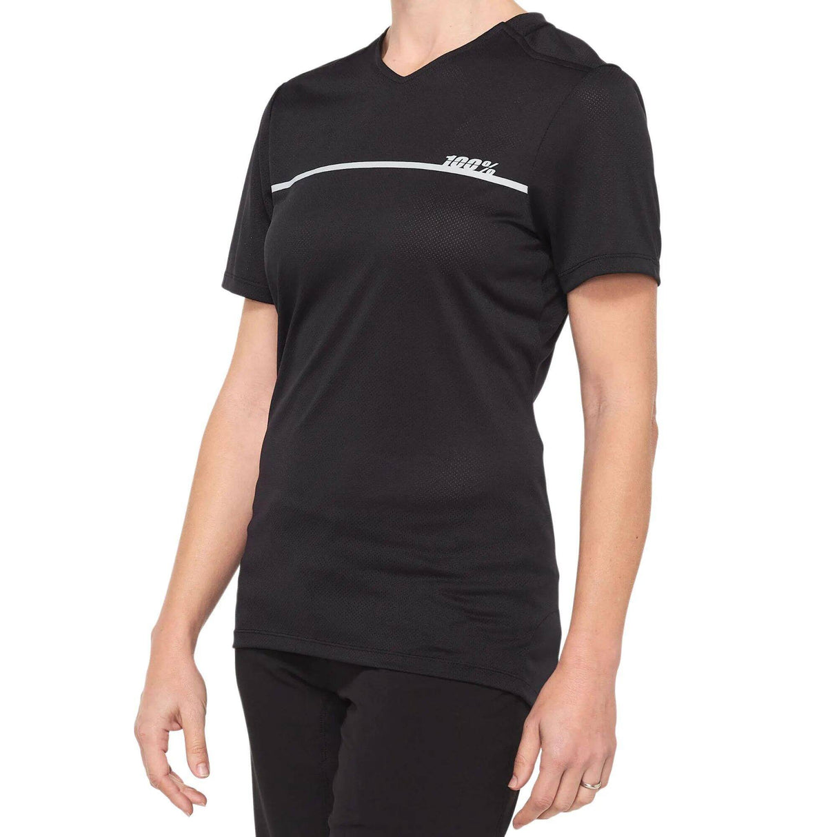 100% Ridecamp Womens Jersey - Black/Grey LRG