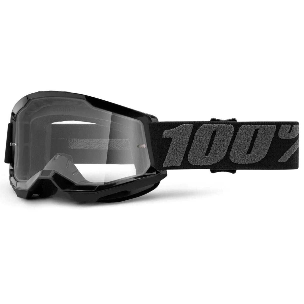 100% Strata 2 Youth MTB/MX Goggles - Black (Clear Lens)
