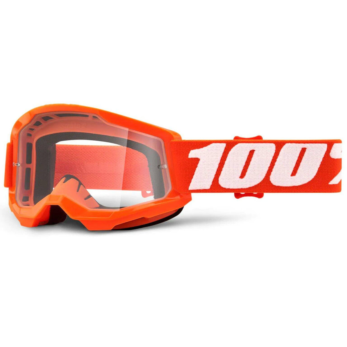 100% Strata 2 Youth MTB/MX Goggles - Orange (Clear Lens)