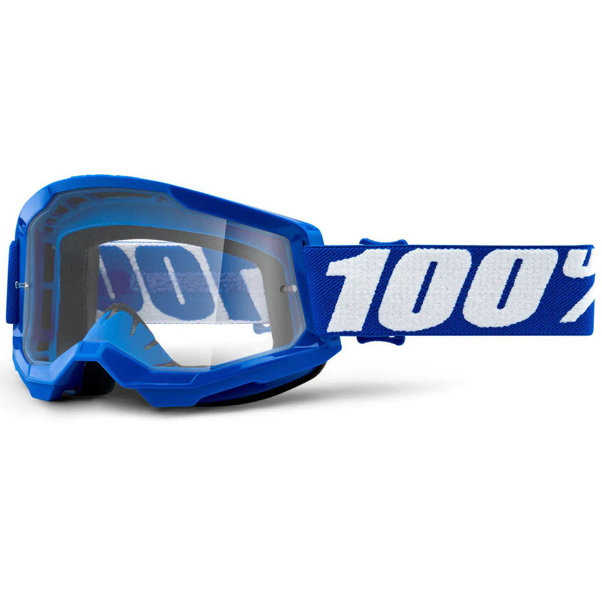 100% Strata 2 MTB/MX Goggles - Blue (Clear Lens)