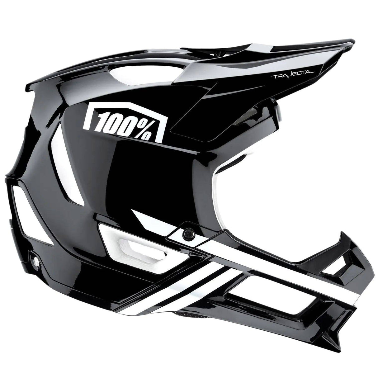 100% Trajecta w/Fidlock Full Face Downhill/BMX Helmet - Black/White