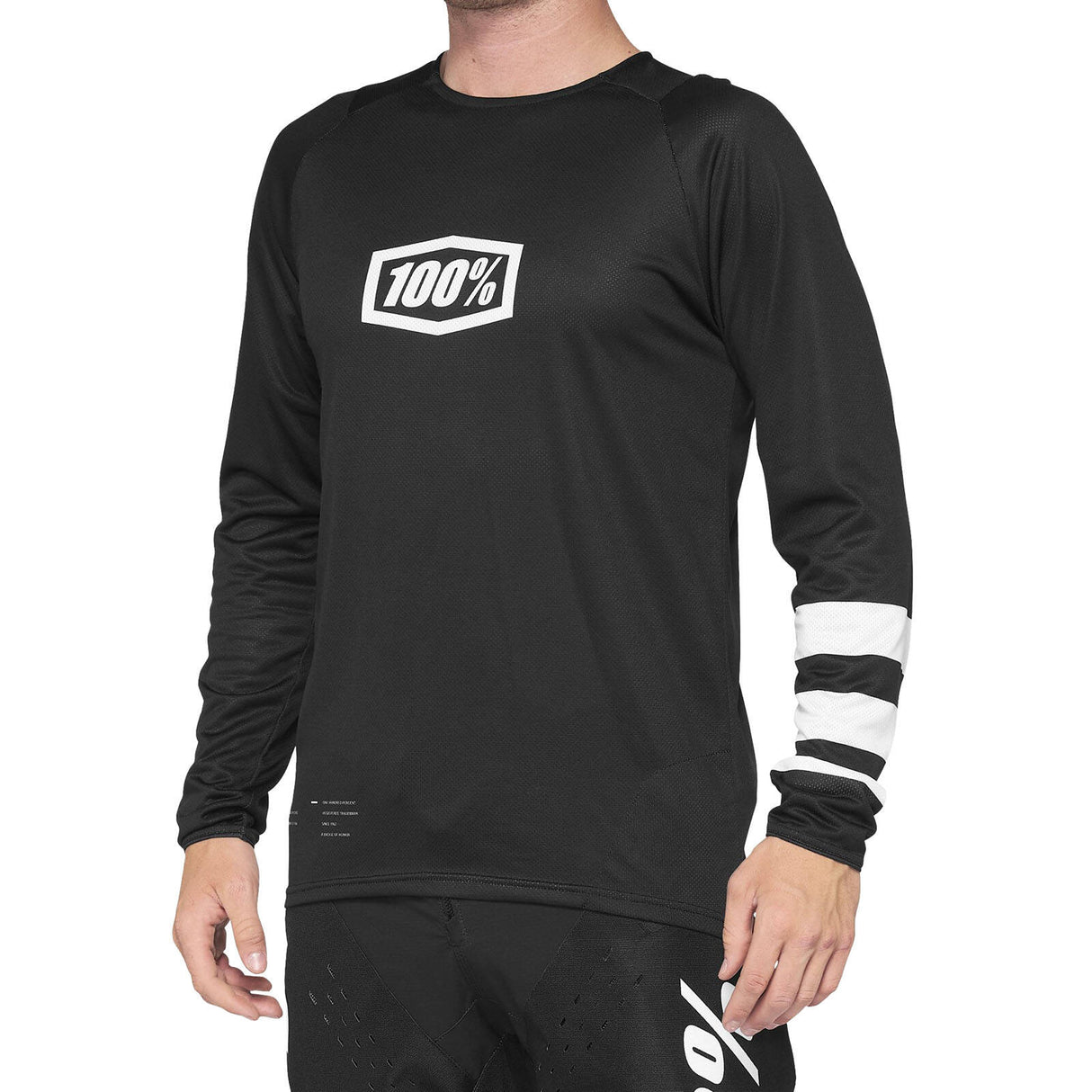 100% R-CORE Long Sleeve Jersey - Black/White