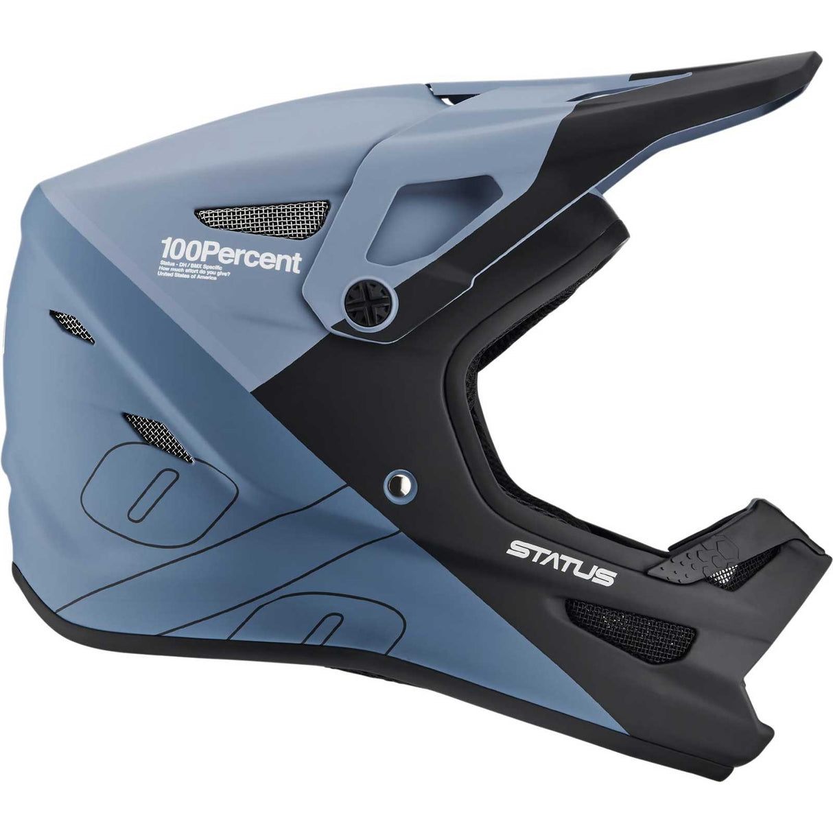 100% Status 22 Youth Full Face Helmet - Drop/Blue Steel