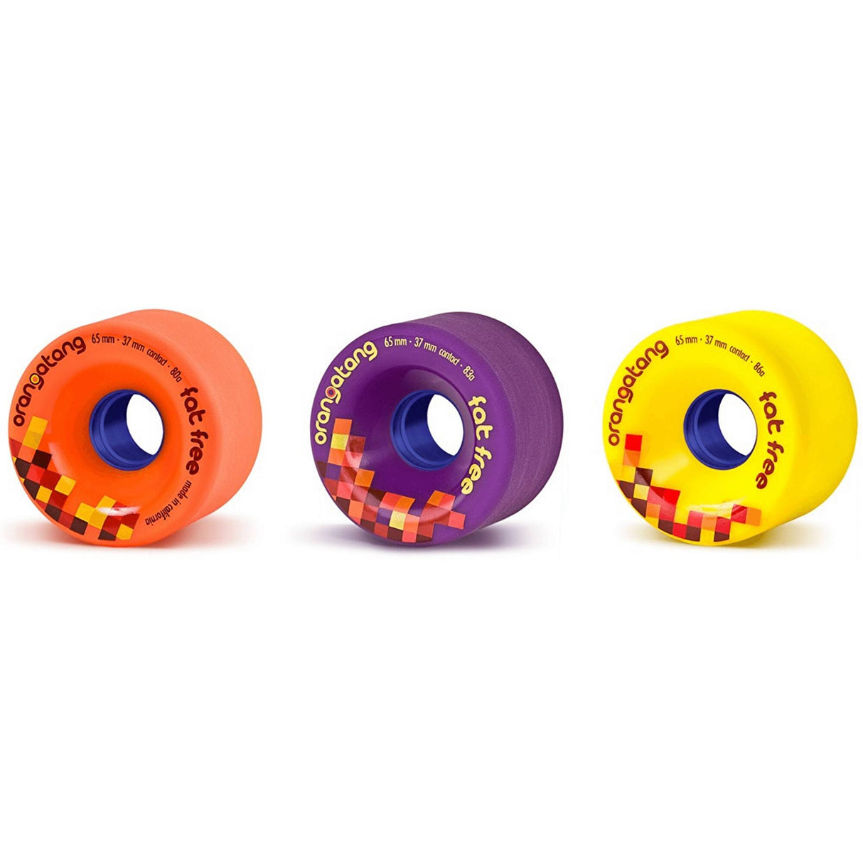 Orangatang Fat Free Freeride 65mm Longboard Wheels - 83a Purple