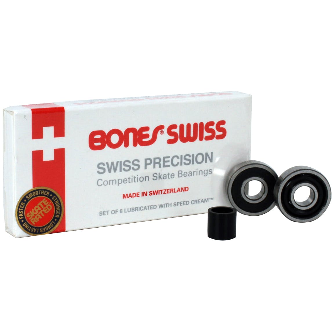 Bones Swiss Black Bearings (Pack of 8)