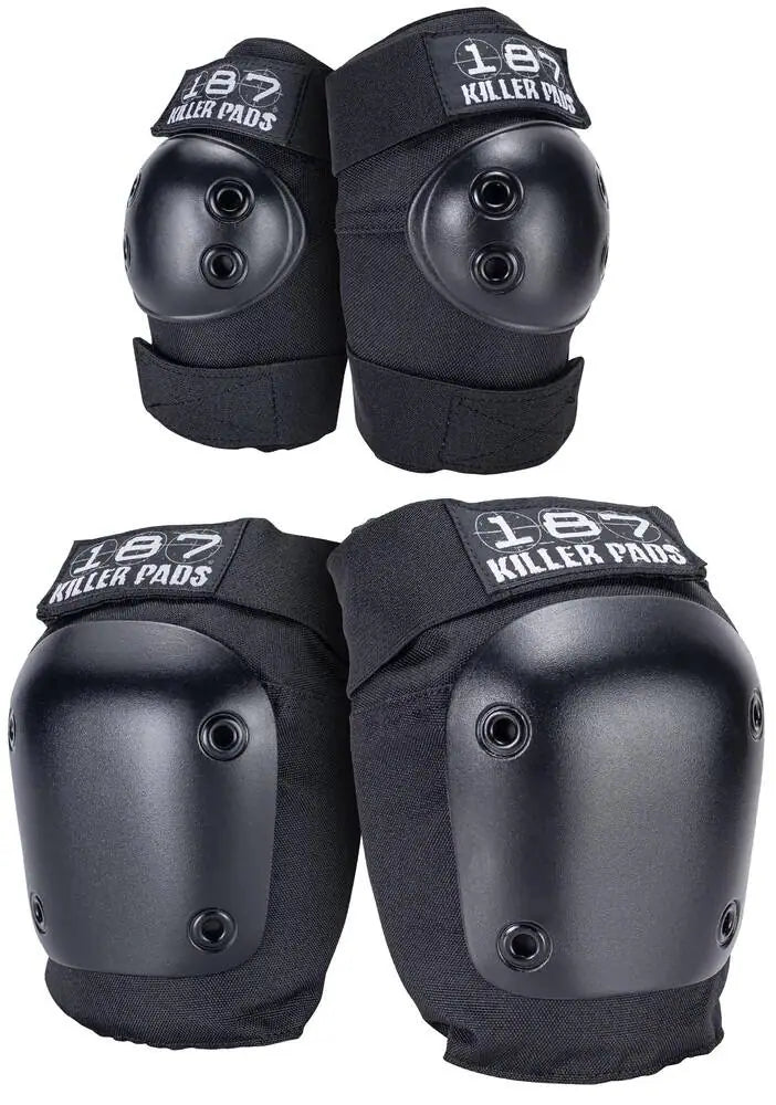 187 Killer Combo Pack Knee & Elbow Pad Set - Black
