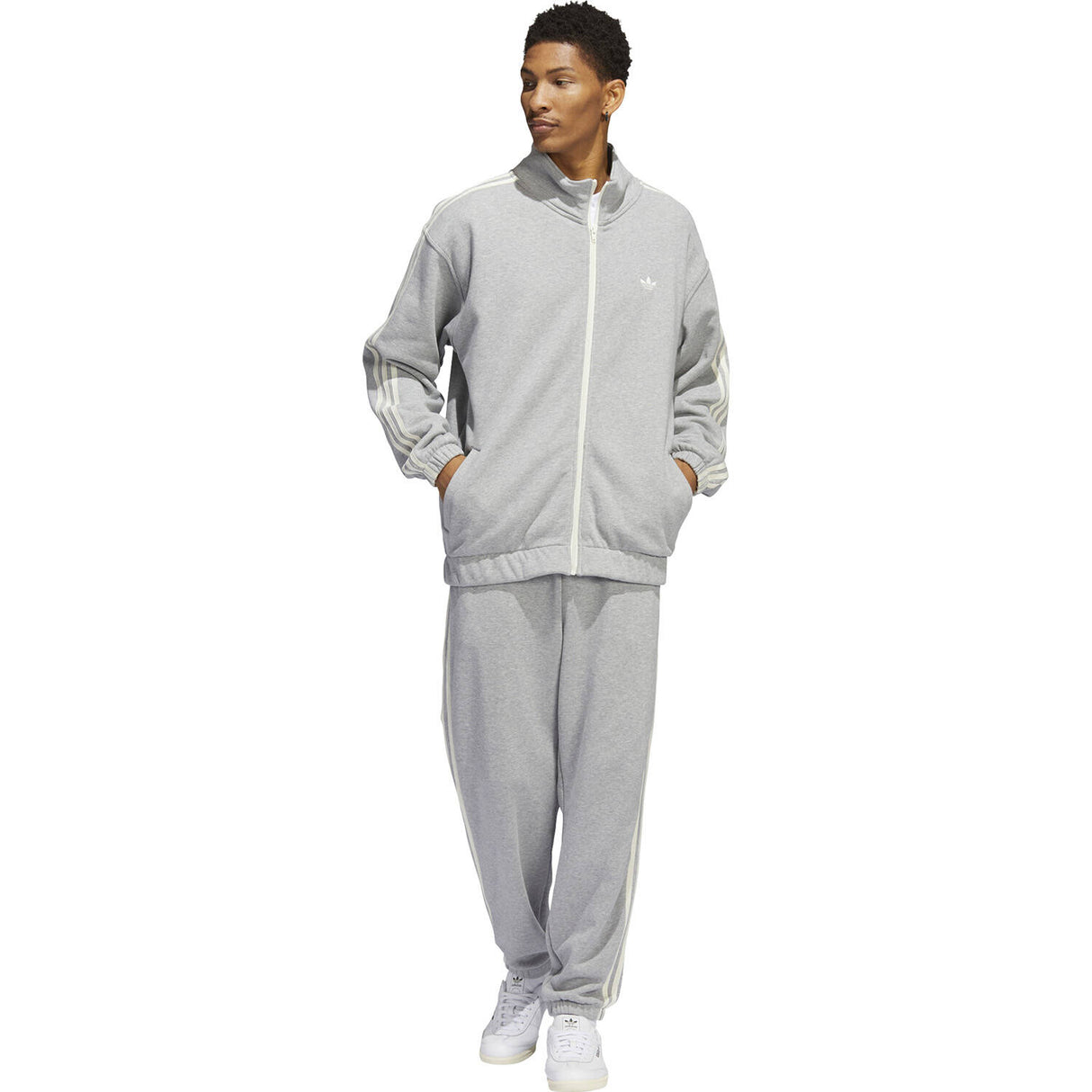 Adidas Skateboarding Fleece SF Track Pants- Grey/White