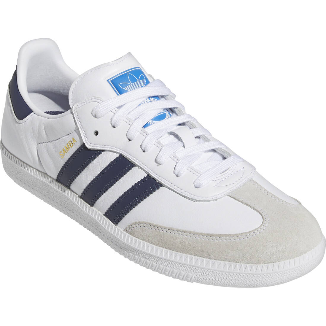 Adidas Skateboarding Samba ADV Skate Shoes - White/Navy/White