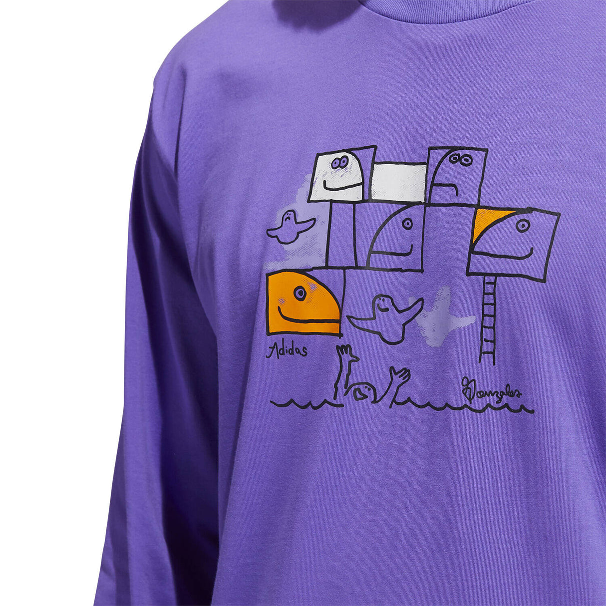 Adidas Skateboarding G Shmoo Long Sleeve T Shirt - Purple/Multi