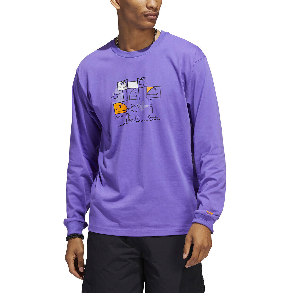 Adidas Skateboarding G Shmoo Long Sleeve T Shirt - Purple/Multi