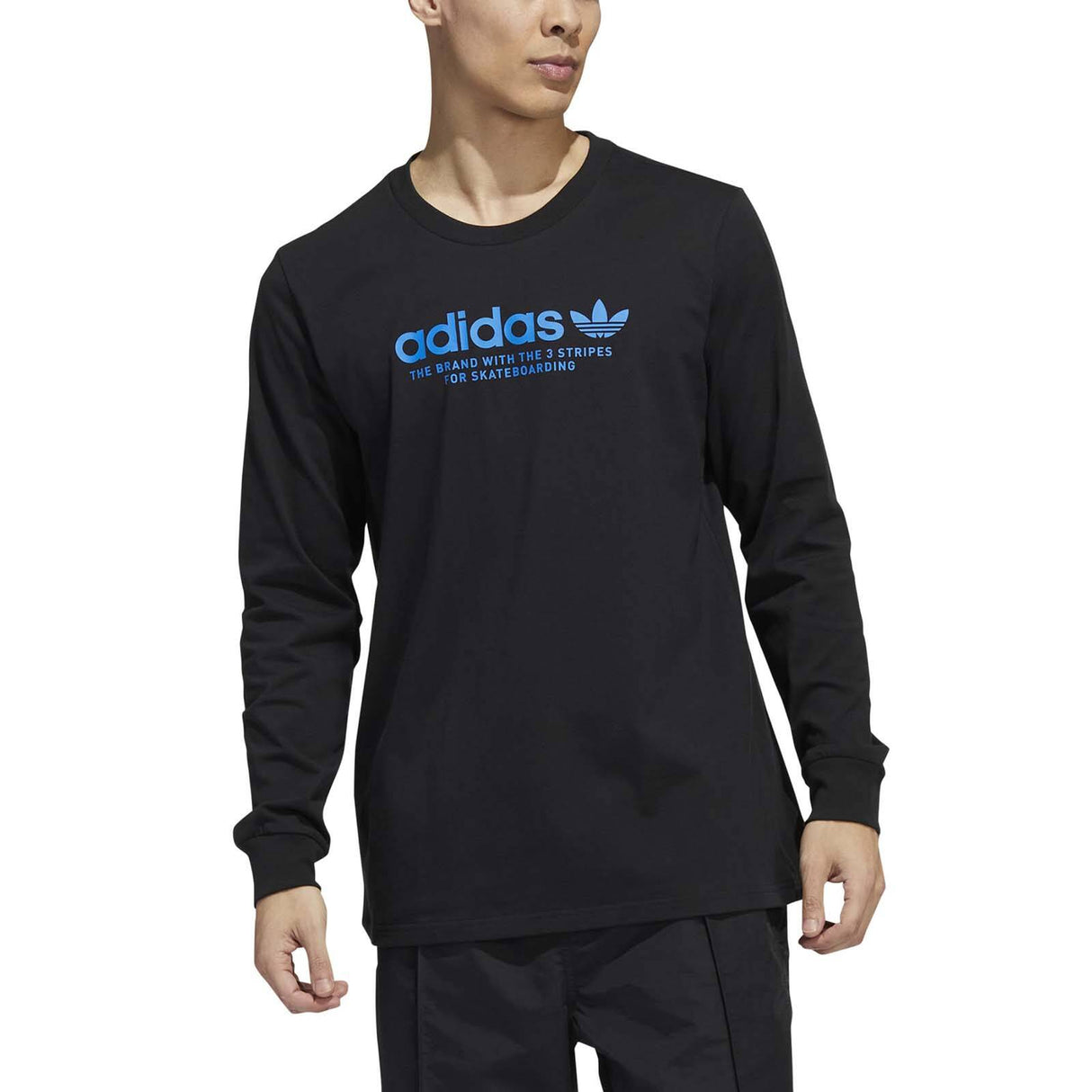 Adidas 4.0 Logo LS T Shirt - Black/Blue Bird