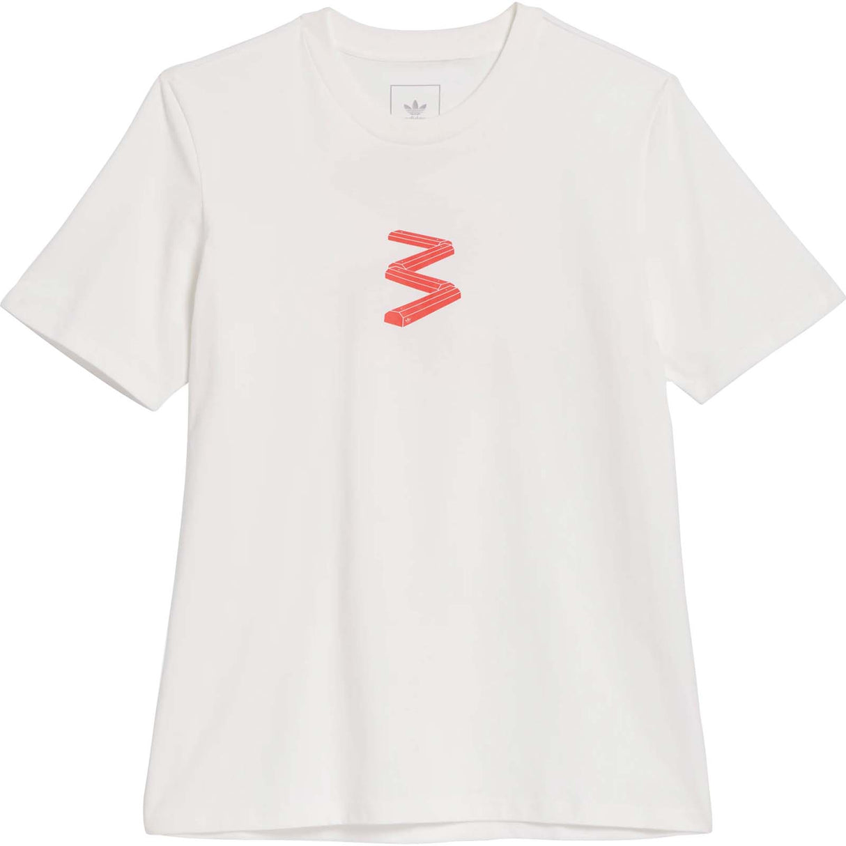Adidas Curb SS T Shirt - Core White/Bright Red
