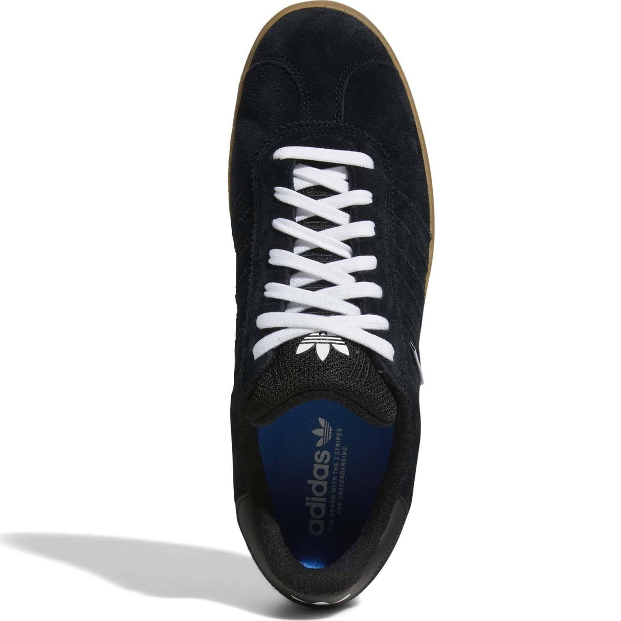 Adidas Gazelle ADV Skate Shoes - Core Black/White/Blue Bird