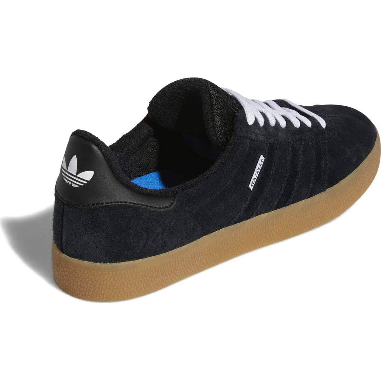 Adidas Gazelle ADV Skate Shoes - Core Black/White/Blue Bird