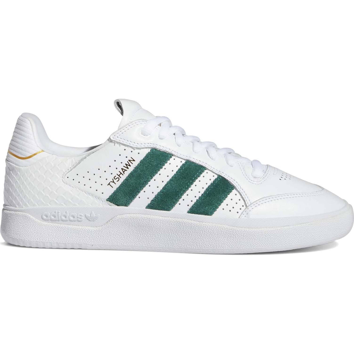 Adidas Tyshawn Low Skate Shoes - White/Green/Gold