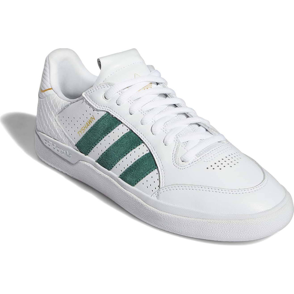Adidas Tyshawn Low Skate Shoes - White/Green/Gold