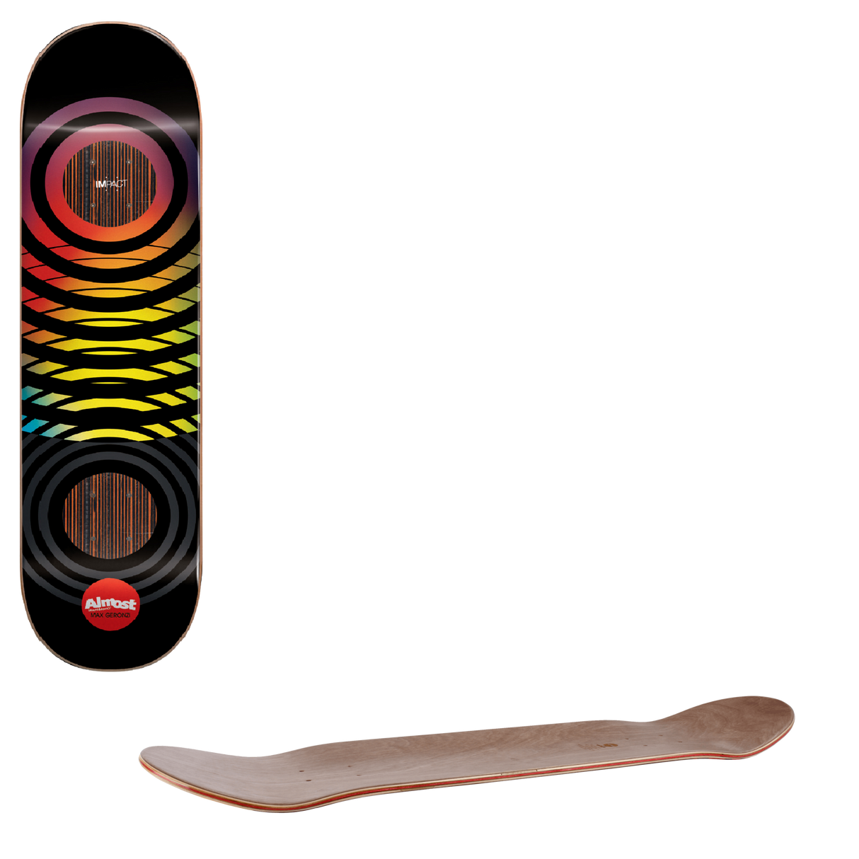Almost Black Blur Impact Skateboard Deck - Max 8"