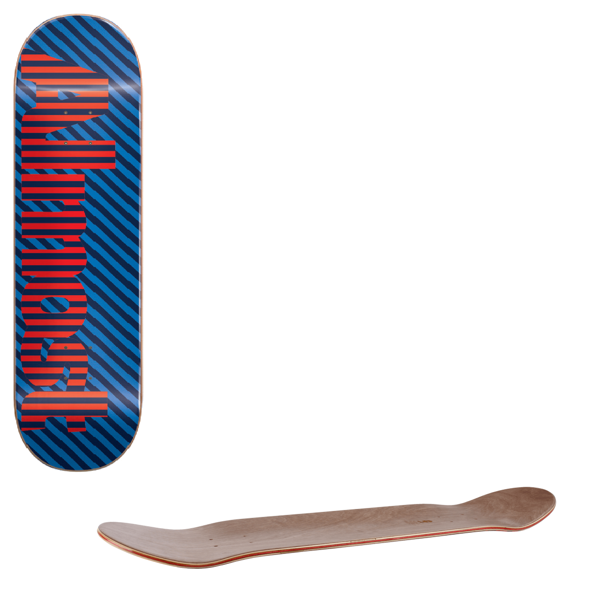 Almost Stripes Skateboard Deck - Blue 7.375"