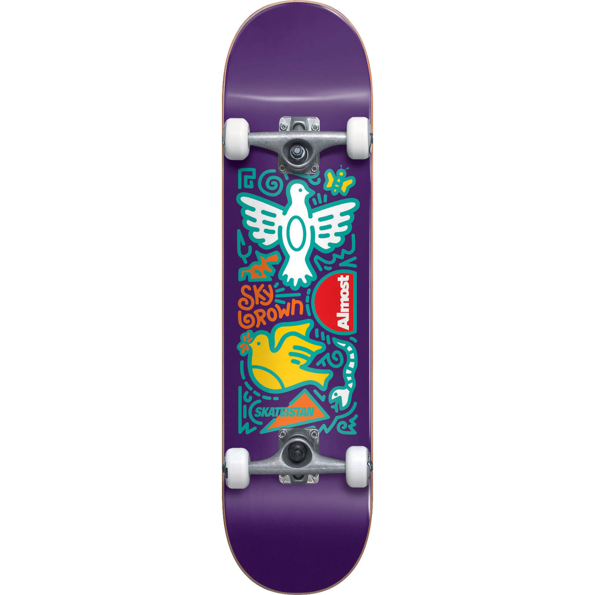 Almost Skateistan Sky Doodle Complete Skateboard - Purple 7.875"