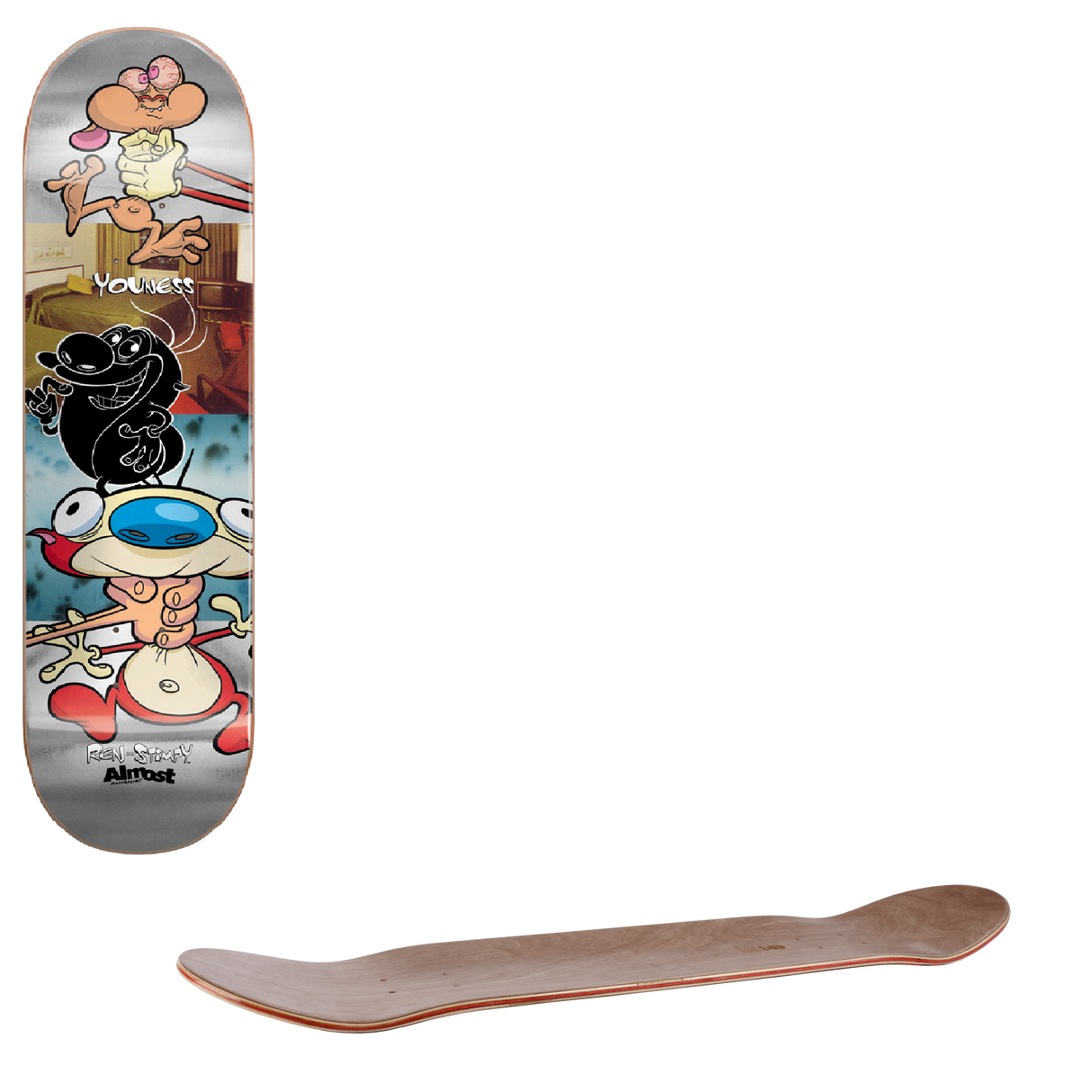 Almost Ren & Stimpy R7 Skateboard Deck - Youness Room Mate 8.25"