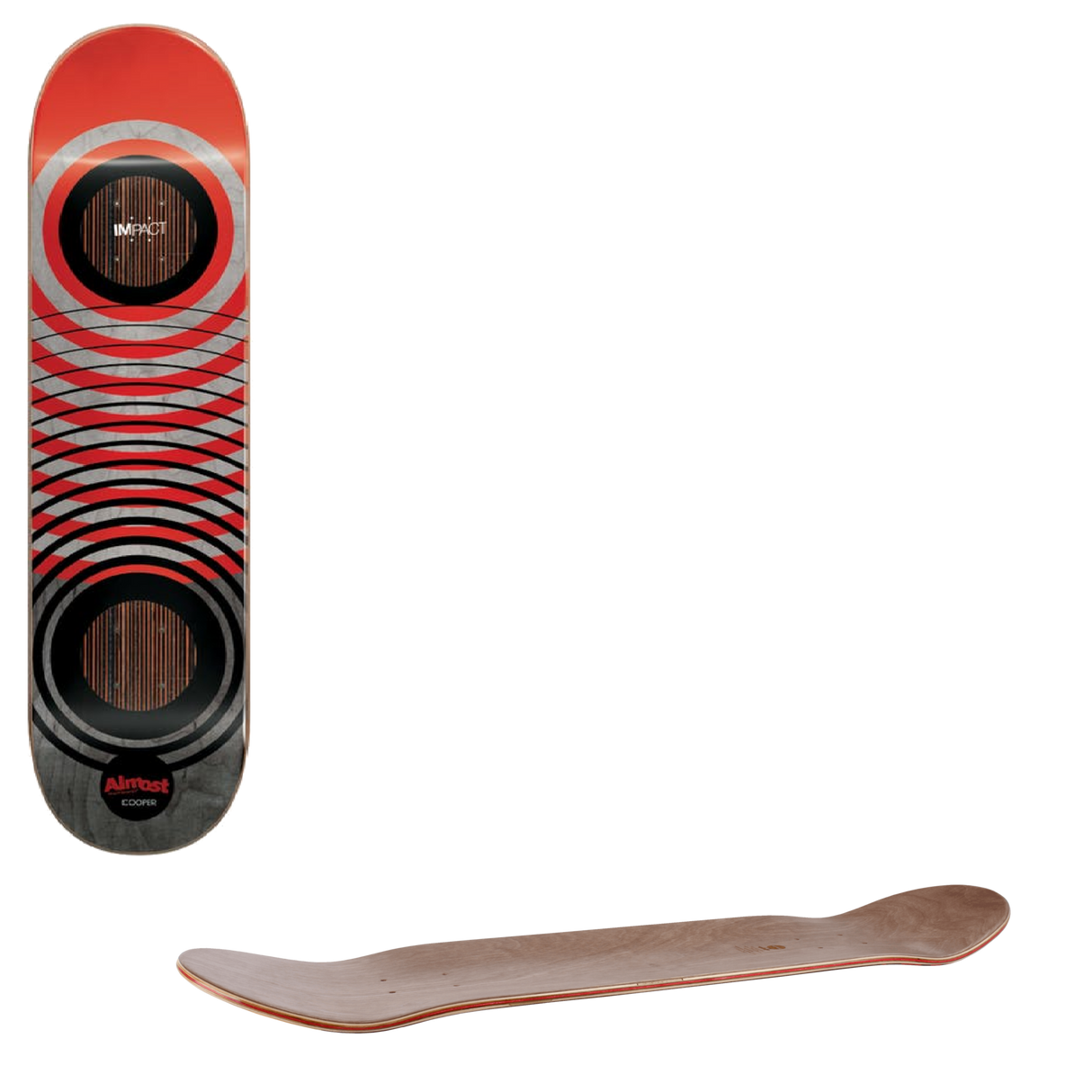 Almost Interweave Rings Impact Skateboard Deck - Cooper 8''