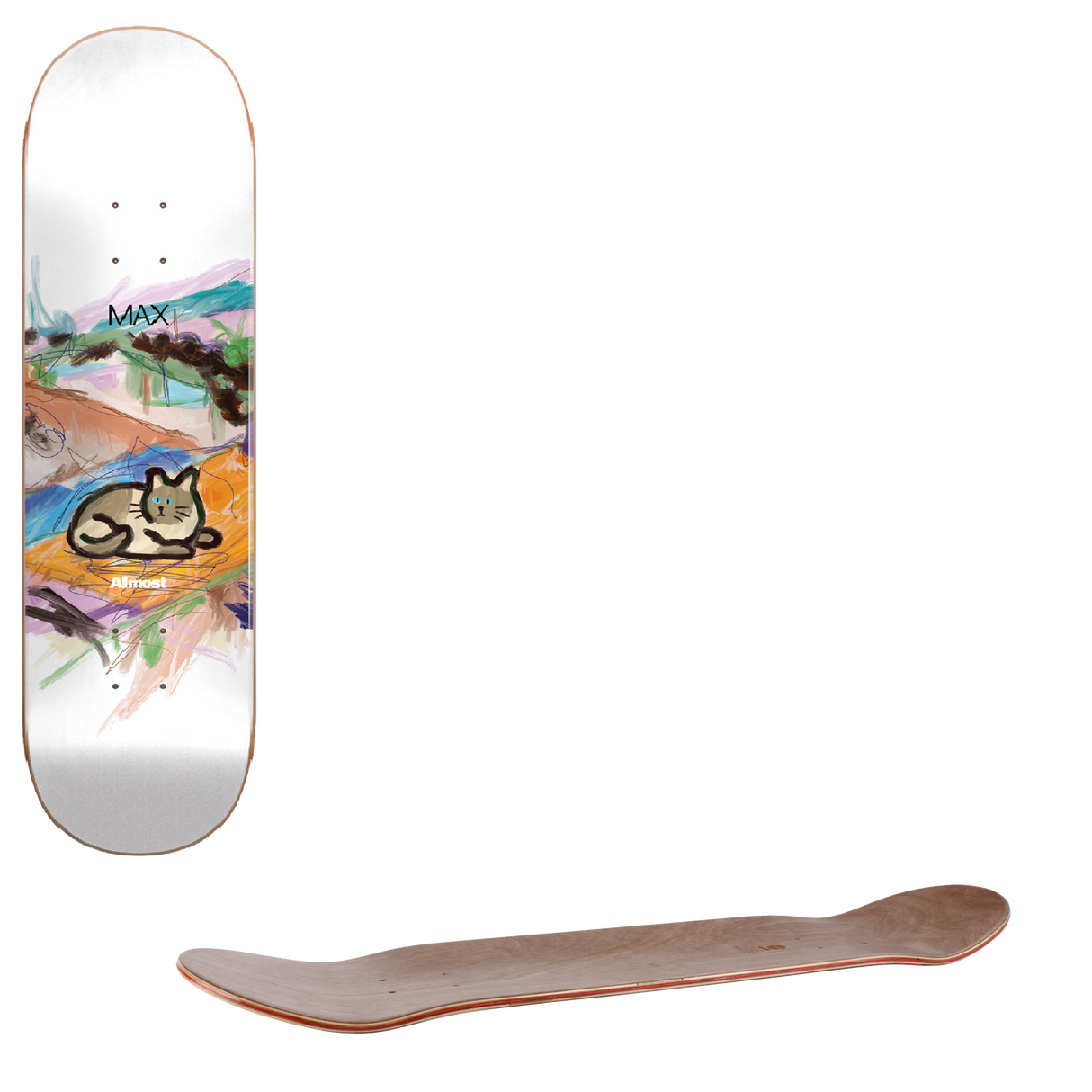 Almost Mean Pets Skateboard Deck - Max 8.25"