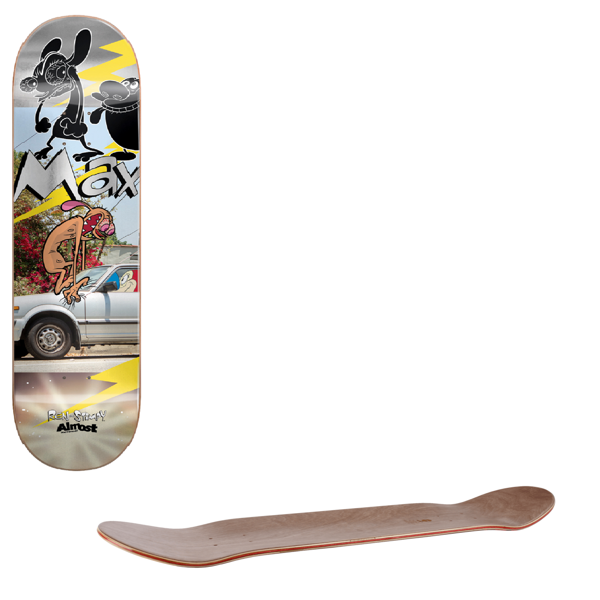Almost Ren & Stimpy R7 Skateboard Deck - Max Road Rage 8.25"