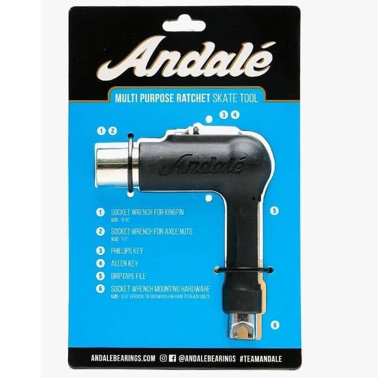 Andale Multi Purpose Ratchet Skateboard Tool - Black
