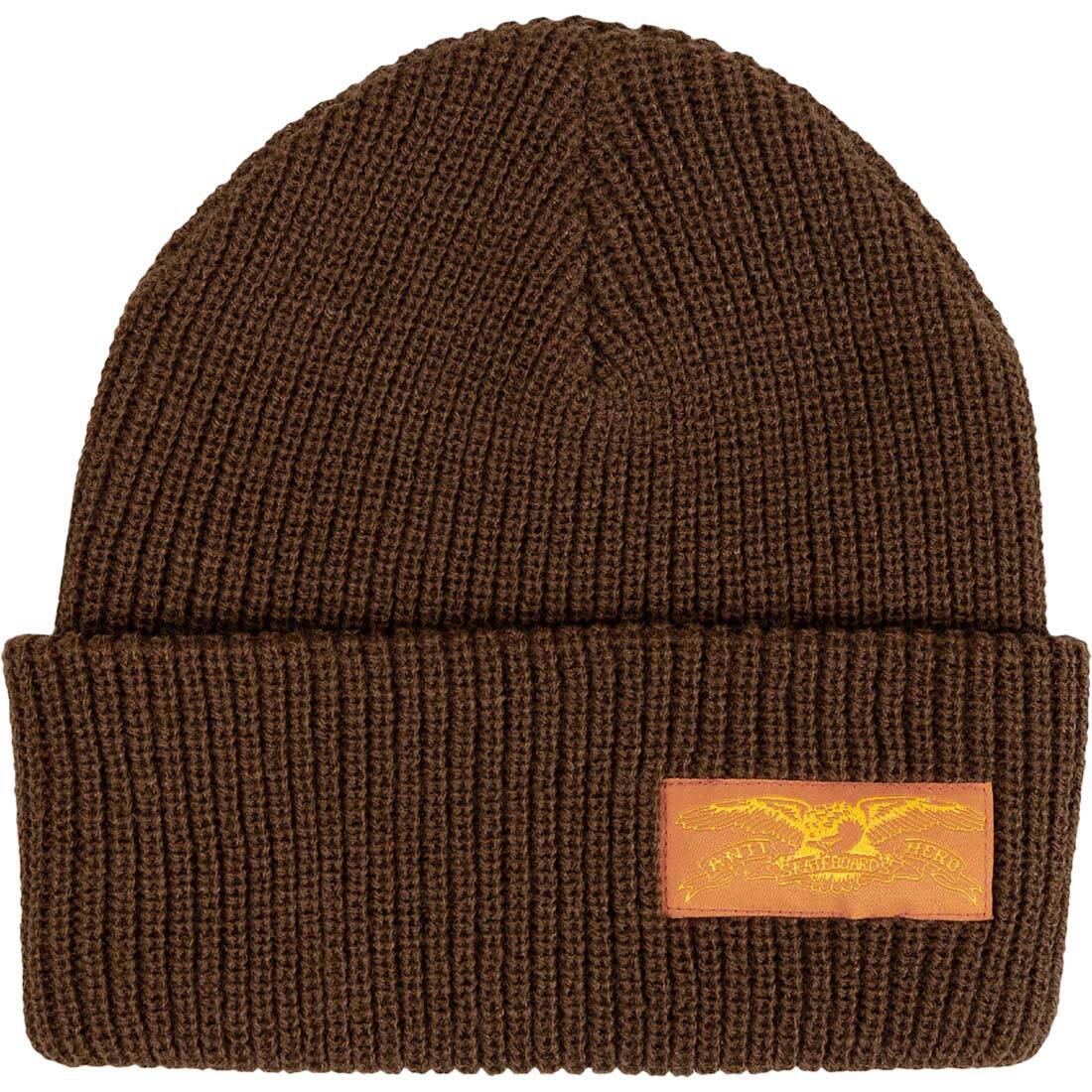 Anti Hero Stock Eagle Label Cuff Beanie - Brown/Orange/Yellow