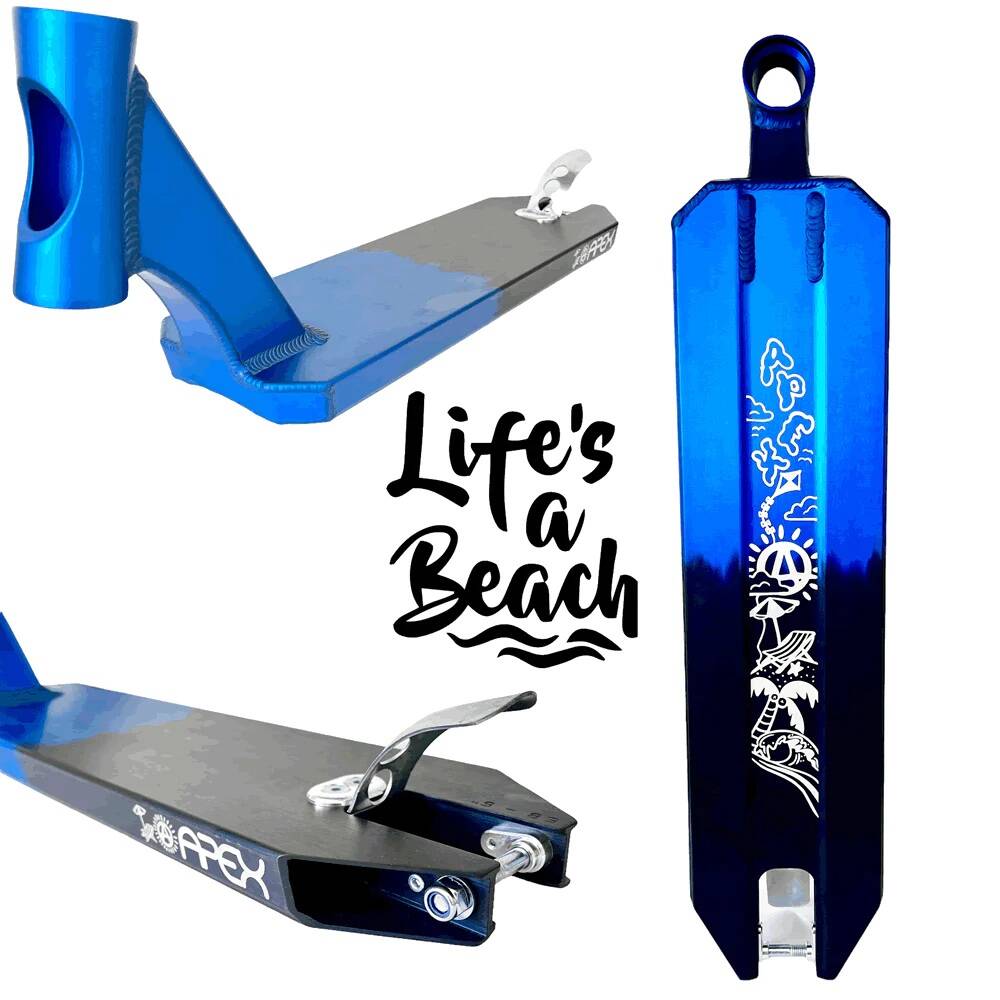Apex Pro Life's A Beach SE Scooter Deck - Blue/Black 19.3" x 5"