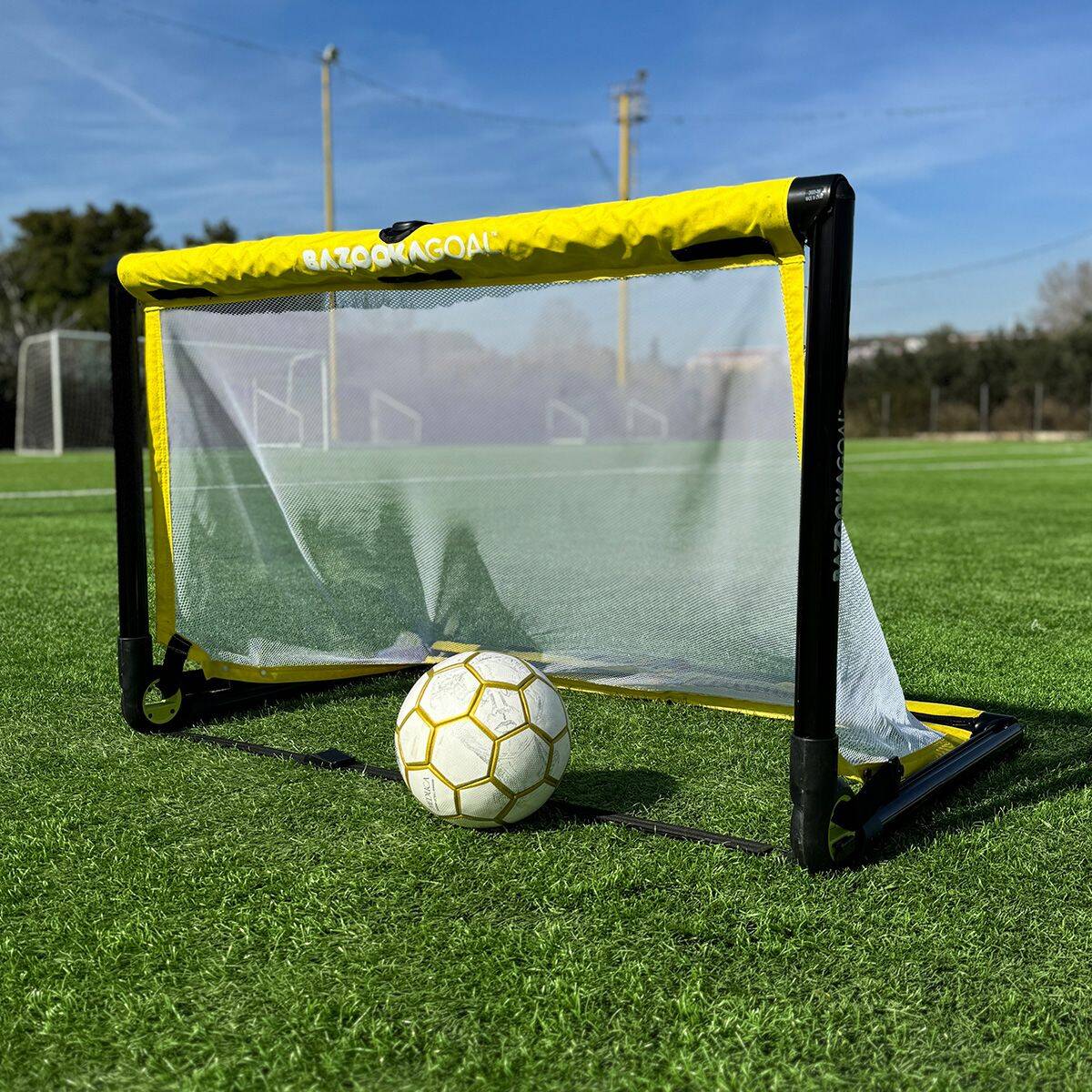 BazookaGoal Original 120x75cm Goal Set - White/Yellow