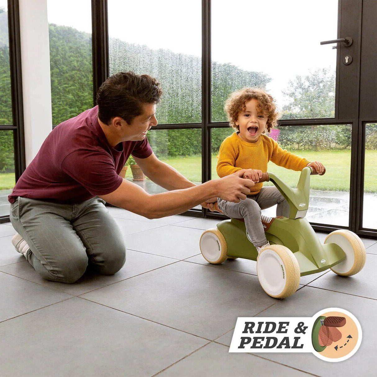 BERG Go2 Ride On Pedal Kart - Retro Green