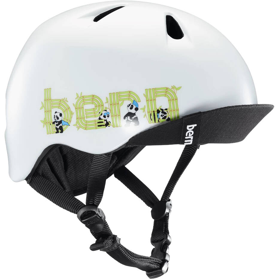 Bern Nino Panda Kids Helmet - White, Small