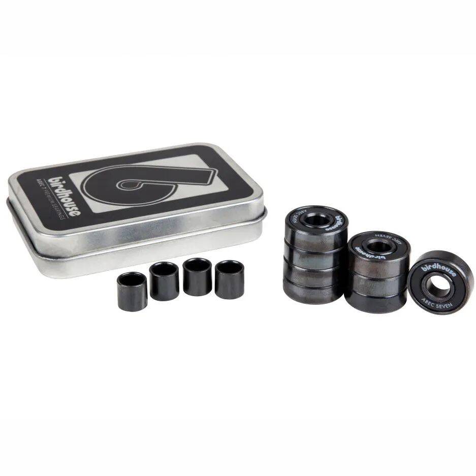 Birdhouse ABEC 7 Skateboard Bearings - Black (Pack of 8)