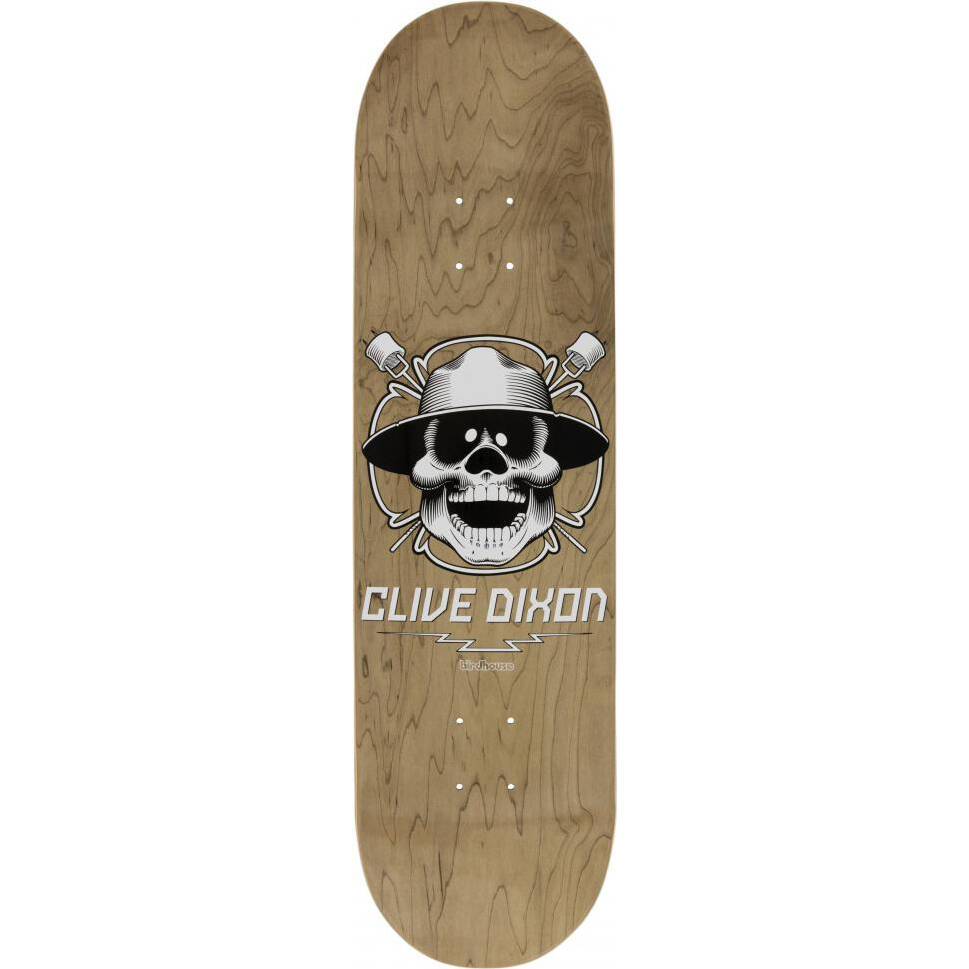 Birdhouse Dixon Skull Pro Skateboard Deck - Grey 8.5"