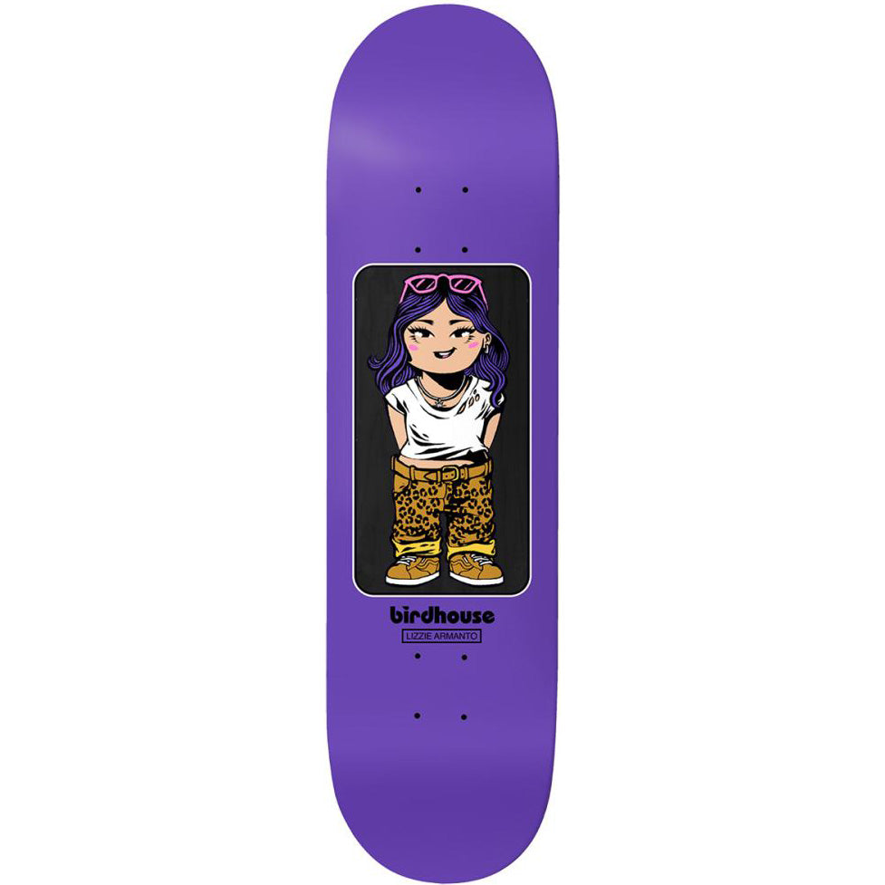Birdhouse Lizzie Armanto Toybox Skateboard Deck - Purple 8"
