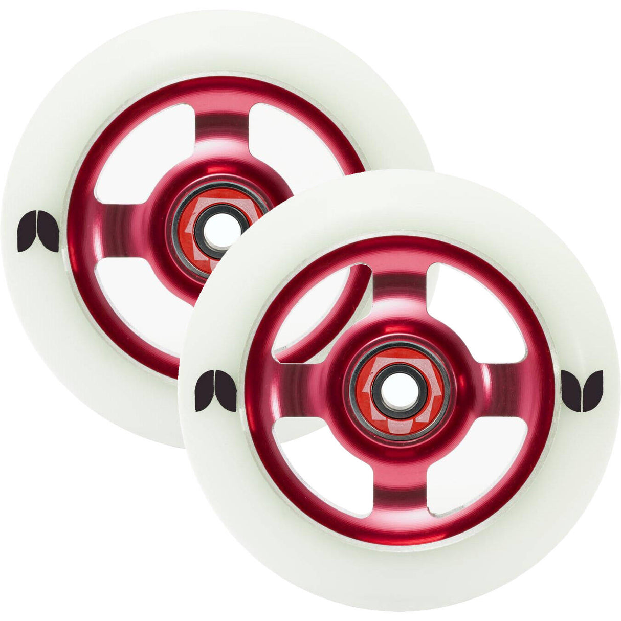 Blazer Pro 4 Spoke Stormer Scooter Wheel Pair w/ ABEC 9 Bearings - 100mm - Red
