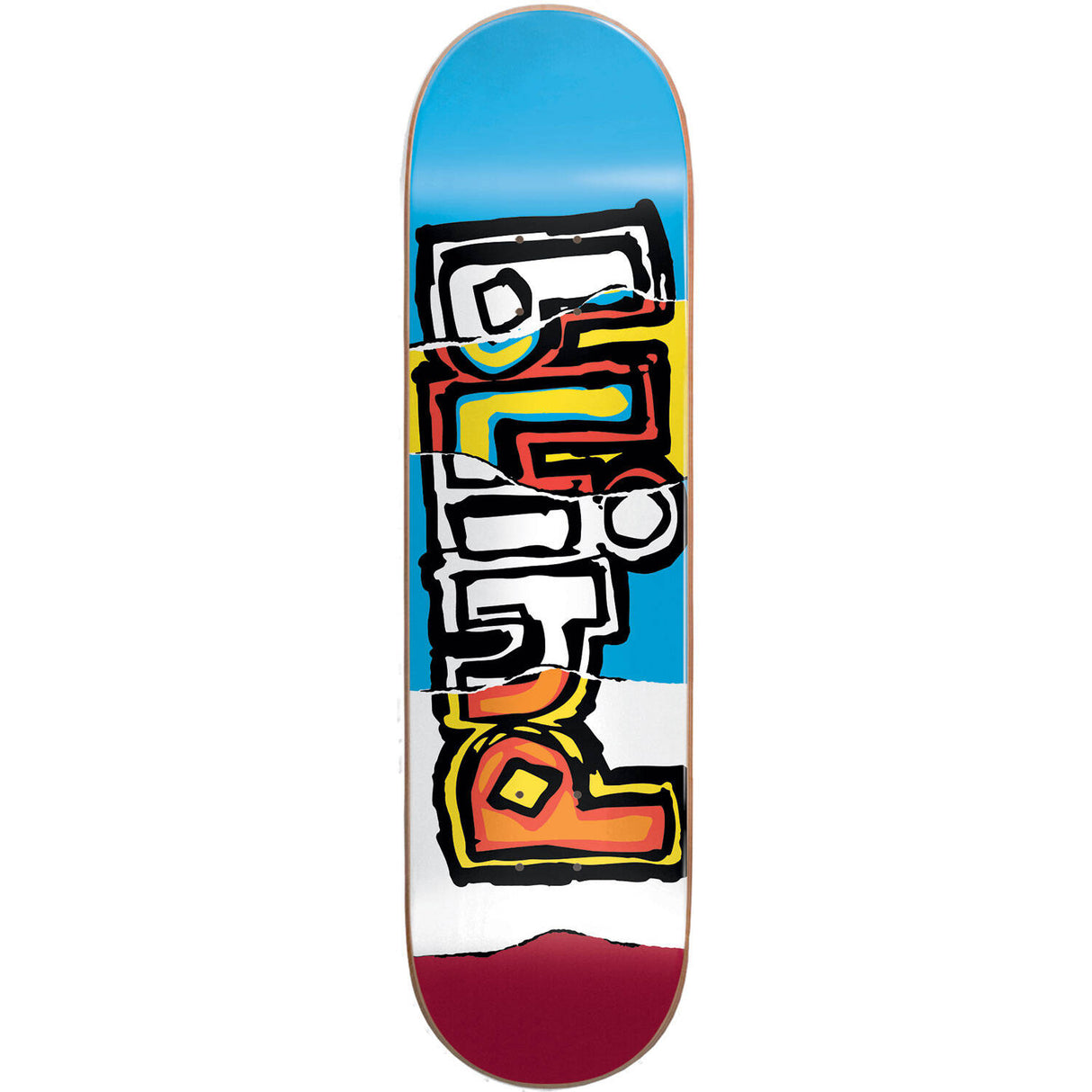 Blind OG Ripped Skateboard Deck - Light Blue/Red 8"