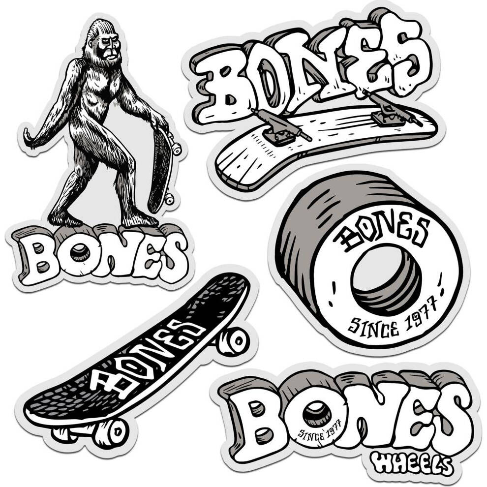 Bones Heritage Series 4 Skateboard Sticker (5 Pack)
