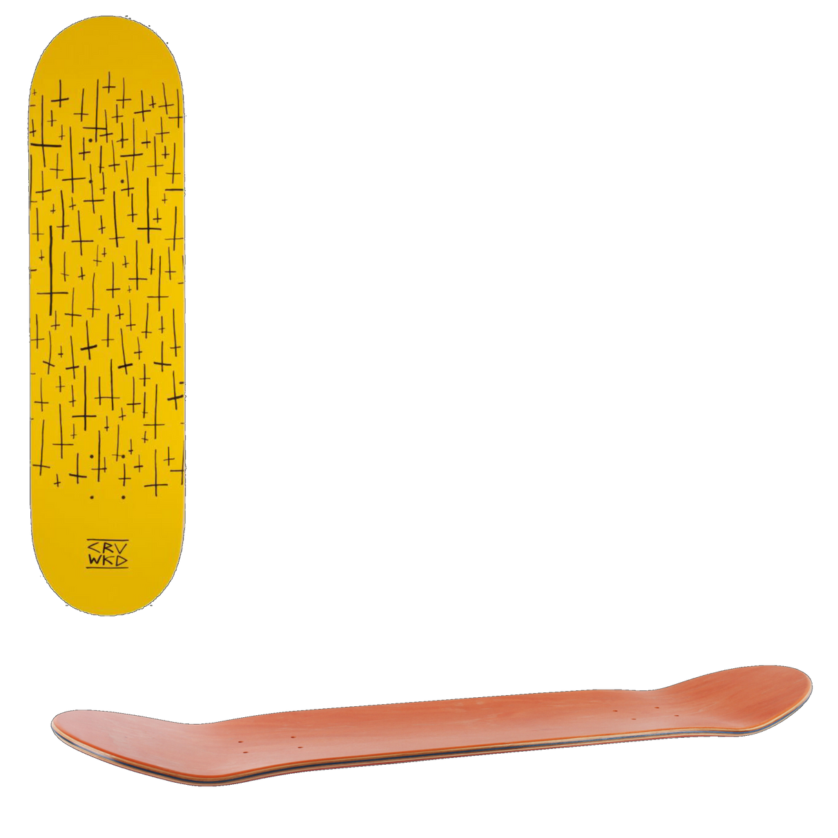 Carve Wicked Team Skateboard Deck - Yellow 8''
