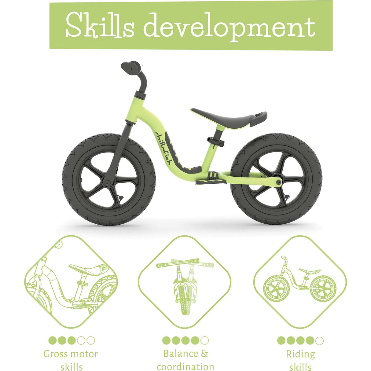 Chillafish Charlie Sport 12" Balance Bike - Pistachio
