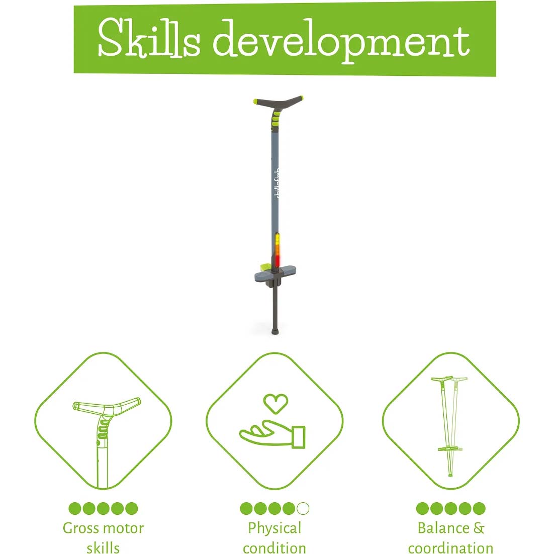 Chillafish Poogi Kids Glow Pogo Stick - Lime