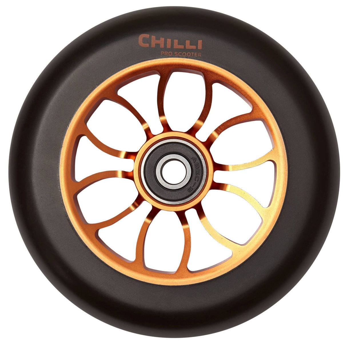 Chilli Pro Reaper 110mm Scooter Wheel w/Bearings - Black/Orange