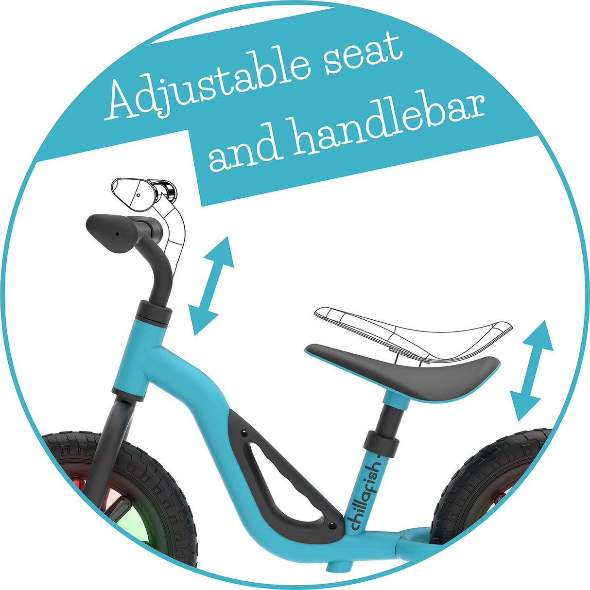 Chillafish Charlie Glow Balance Bike - Sky Blue