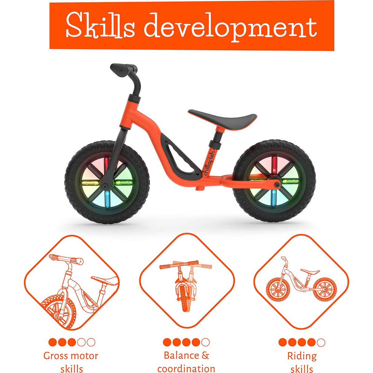 Chillafish Charlie Glow Balance Bike - Orange