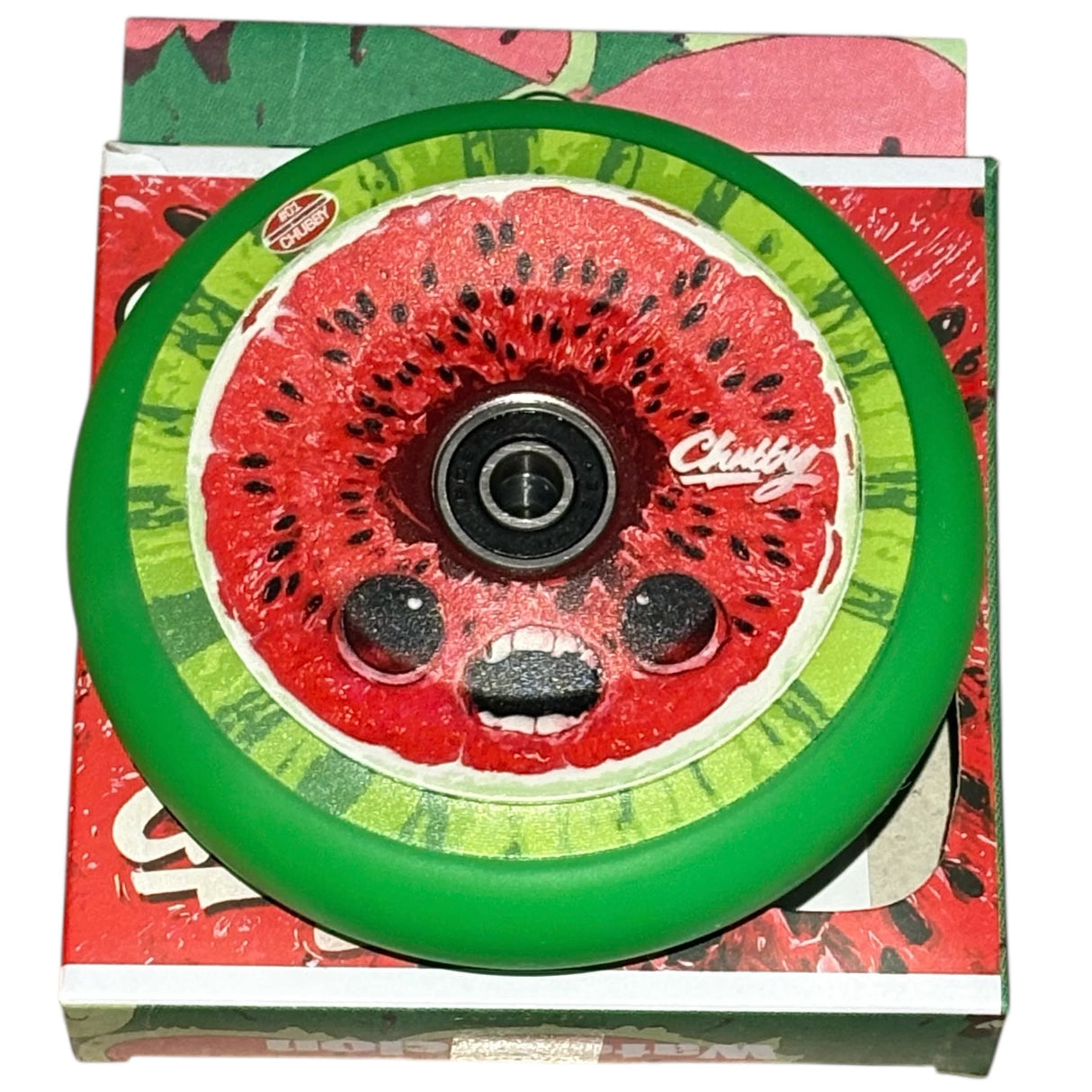 Chubby Watermelon 110mm Scooter Wheel - Red/Green