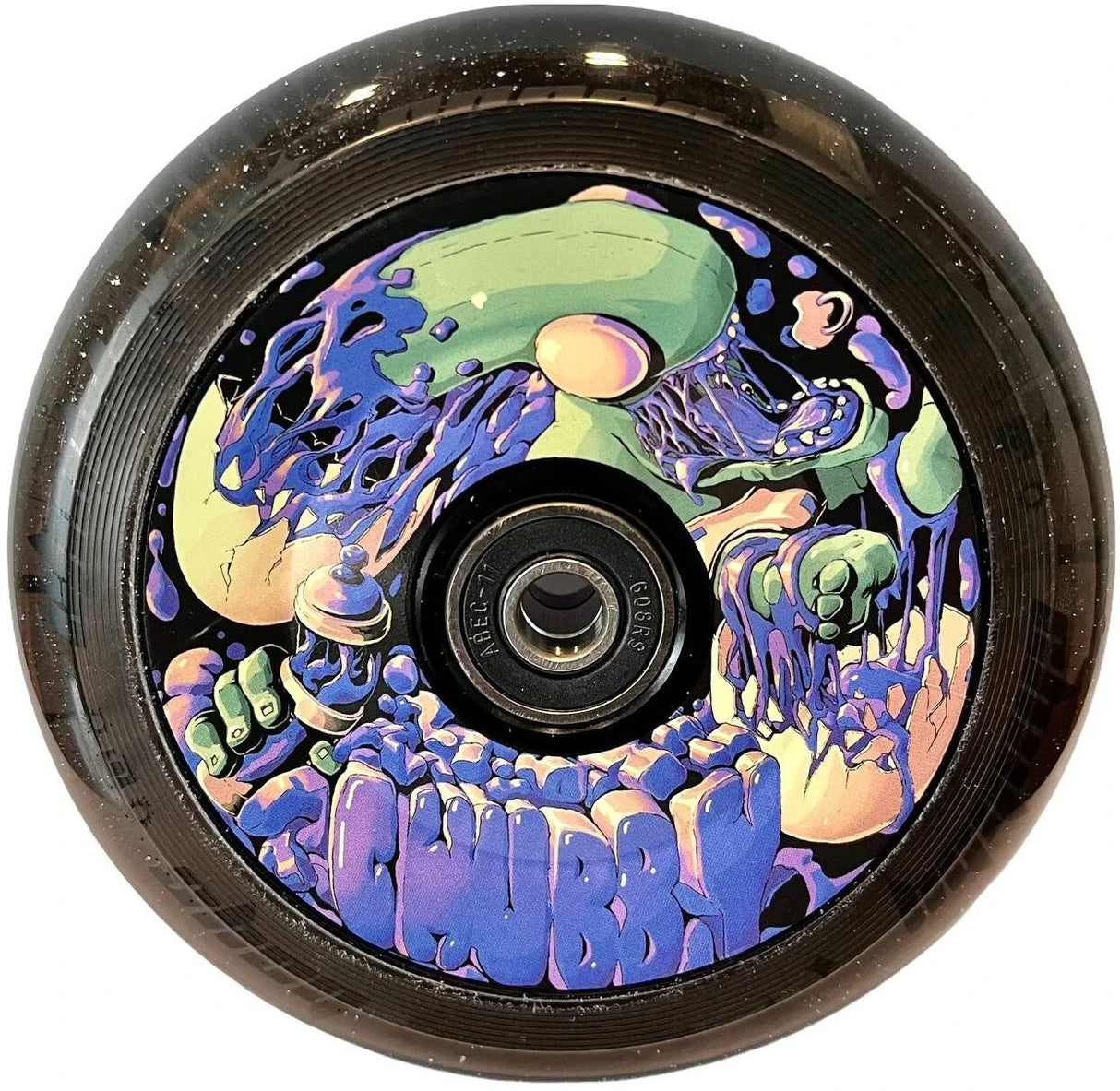 Chubby Baby Alien Purple 110mm Scooter Wheel - Glitter PU